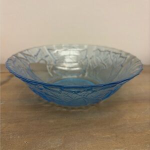 Vintage Light Blue Glass KIG Indonesia Robbia Bowl